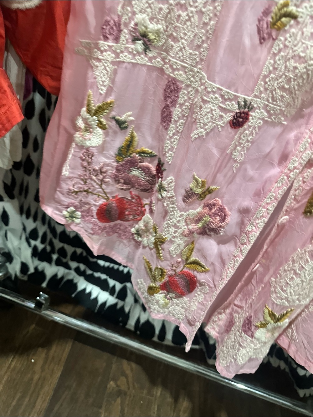 Johnny Was Embroidered Pink Floral Button-Up Blouse - Picture 4 of 9
